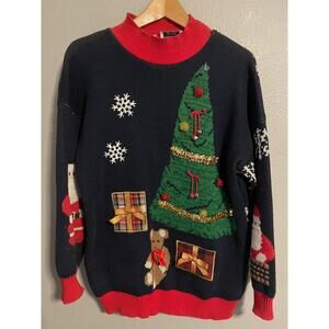 Vintage Sweater Loft Sweater Womens Large Christmas Grannycore Cottagecore Ugly